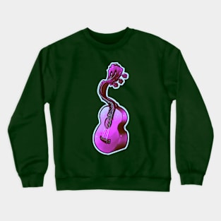 purple acoustic guitar, psychedelic 70s style Crewneck Sweatshirt